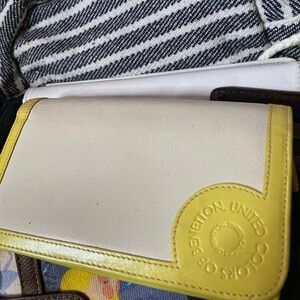 United Colors of Benetton Cream and Yellow Clutch VINTAGE